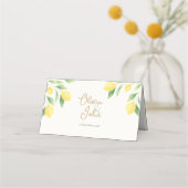 Lemon Citrus Greenery Wedding Place Card with Meal Plaatskaartje (Achterkant)