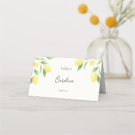 Lemon Citrus Greenery Wedding Place Card with Meal Plaatskaartje