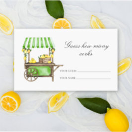 Lemon citrus - guess how many corks bridal game informatiekaartje