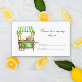 Lemon citrus - guess how many kisses bridal game informatiekaartje