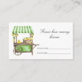 Lemon citrus - guess how many kisses bridal game informatiekaartje (Voorkant)