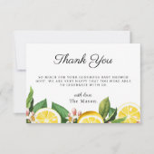 Lemon Citrus Hartelijk dank voor het zomerBaby sho Bedankkaart (Voorkant)