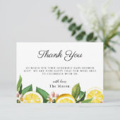 Lemon Citrus Hartelijk dank voor het zomerBaby sho Bedankkaart (Staand voorkant)