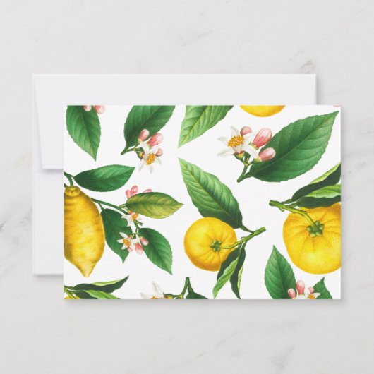 Lemon Citrus Hartelijk dank voor het zomerBaby sho Bedankkaart (Achterkant)