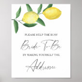Lemon Citrus - help het drukbezette bruidsadres Poster (Voorkant)
