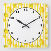Lemon Citrus leuke keuken tuinsklok Vierkante Klok (Voorkant)