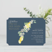 Lemon Citrus Main Squeeze Blue Vrijgezellenfeest Kaart (Staand voorkant)