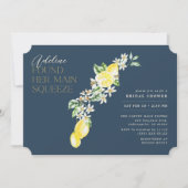 Lemon Citrus Main Squeeze Blue Vrijgezellenfeest Kaart (Voorkant)