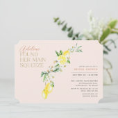 Lemon Citrus Main Squeeze Blush Vrijgezellenfeest Kaart (Staand voorkant)
