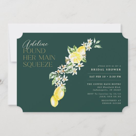 Lemon Citrus Main Squeeze Green Vrijgezellenfeest Kaart (Voorkant)