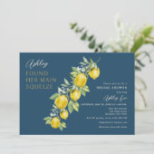 Lemon Citrus Main Squeeze Green Vrijgezellenfeest Kaart (Staand voorkant)