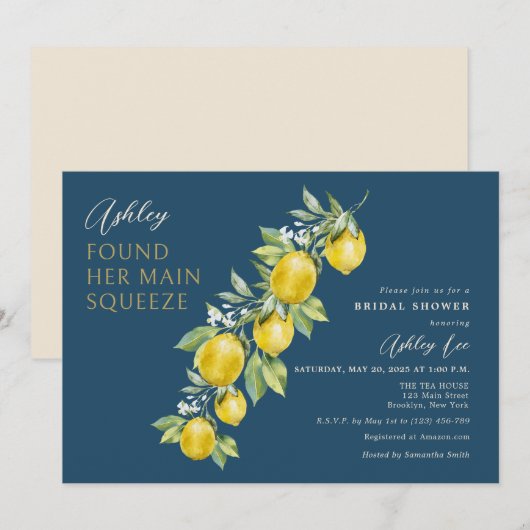 Lemon Citrus Main Squeeze Green Vrijgezellenfeest Kaart (Voorkant / Achterkant)