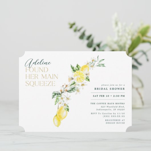 Lemon Citrus Main Squeeze Vrijgezellenfeest Kaart (Staand voorkant)