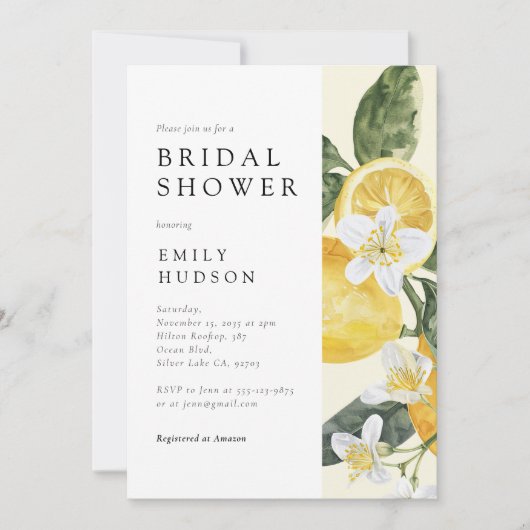 Lemon Citrus Main Squeeze Vrijgezellenfeest Kaart (Voorkant)