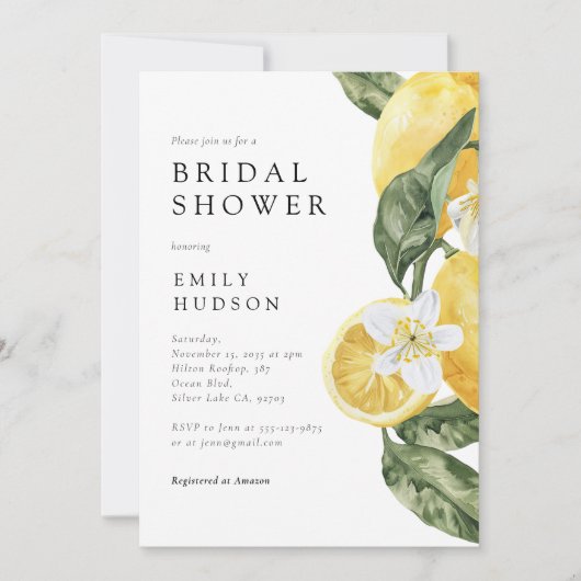 Lemon Citrus Main Squeeze Vrijgezellenfeest Kaart (Voorkant)