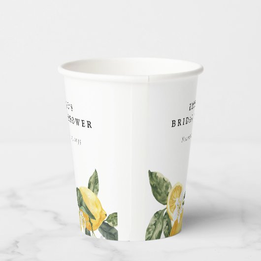 Lemon Citrus Main Squeeze Vrijgezellenfeest Papieren Bekers (Rechts)
