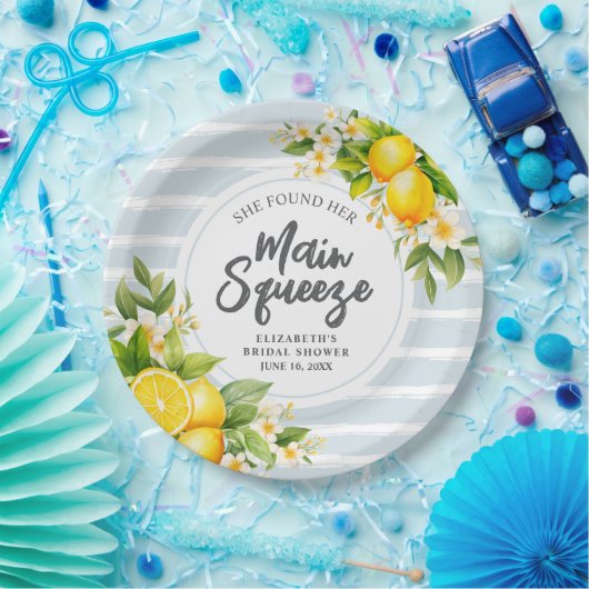 Lemon Citrus Main Squeeze Vrijgezellenfeest Papieren Bordje (Feest)