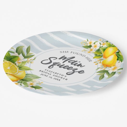 Lemon Citrus Main Squeeze Vrijgezellenfeest Papieren Bordje (Gekanteld)