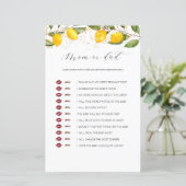 Lemon Citrus mam of pap Baby shower Game (Staand voorkant)