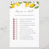 Lemon Citrus mam of pap Baby shower Game (Voorkant)