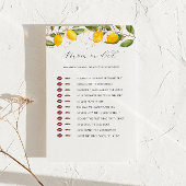 Lemon Citrus mam of pap Baby shower Game