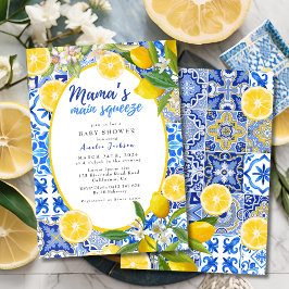 Lemon Citrus Mama's Main Squeeze Baby shower Kaart