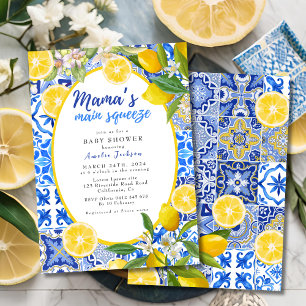 Lemon Citrus Mama's Main Squeeze Baby shower Kaart