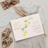 Lemon Citrus Mama's Main Squeeze Blush Baby shower Kaart