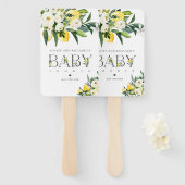 Lemon Citrus Mediterranean Botanical Baby shower Handwaaier (Voorkant en achterkant)