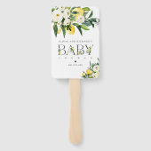 Lemon Citrus Mediterranean Botanical Baby shower Handwaaier (Achterkant)