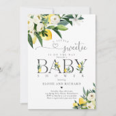 Lemon Citrus Mediterranean Botanical Baby shower Kaart (Voorkant)