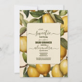 Lemon Citrus Mediterranean Botanical Baby shower Kaart (Voorkant)