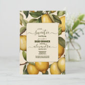 Lemon Citrus Mediterranean Botanical Baby shower Kaart (Staand voorkant)