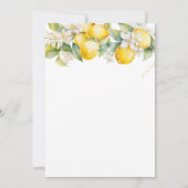 Lemon Citrus Mediterranean Botanical Baby shower Kaart (Achterkant)
