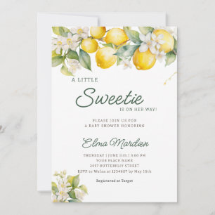 Lemon Citrus Mediterranean Botanical Baby shower Kaart