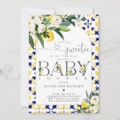 Lemon Citrus Mediterranean Botanical Baby shower Kaart (Voorkant)