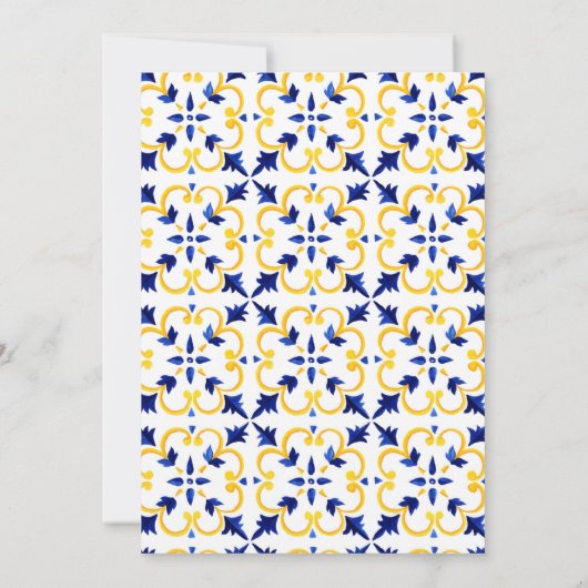 Lemon Citrus Mediterranean Botanical Baby shower Kaart (Achterkant)