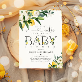 Lemon Citrus Mediterranean Botanical Baby shower Kaart