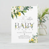 Lemon Citrus Mediterranean Botanical Baby shower Kaart (Staand voorkant)