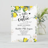 Lemon Citrus Mediterranean Botanical Baby shower Kaart (Staand voorkant)