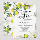 Lemon Citrus Mediterranean Botanical Baby shower Kaart (Voorkant / Achterkant)