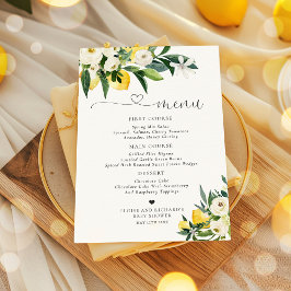 Lemon Citrus Mediterranean Botanical Baby shower Menu