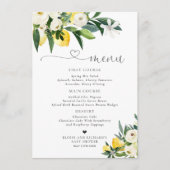 Lemon Citrus Mediterranean Botanical Baby shower Menu (Voorkant)