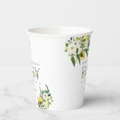 Lemon Citrus Mediterranean Botanical Baby shower Papieren Bekers (Links)