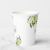 Lemon Citrus Mediterranean Botanical Baby shower Papieren Bekers (Rechts)