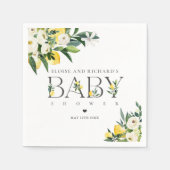 Lemon Citrus Mediterranean Botanical Baby shower Servet (Voorkant)