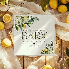 Lemon Citrus Mediterranean Botanical Baby shower Servet