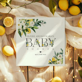 Lemon Citrus Mediterranean Botanical Baby shower Servet