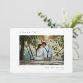 Lemon Citrus Minimale Eenvoudige Elegante Trouwfot Bedankkaart (Staand voorkant)