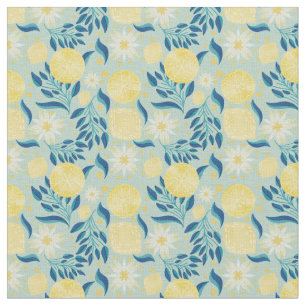 Lemon Citrus Mint Floral Stof